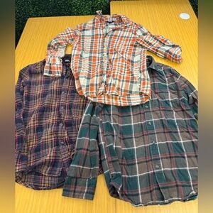 Lot of 3 Eddie Bauer Men's Regular Long Sleeve Button Up Shirts - Size Small